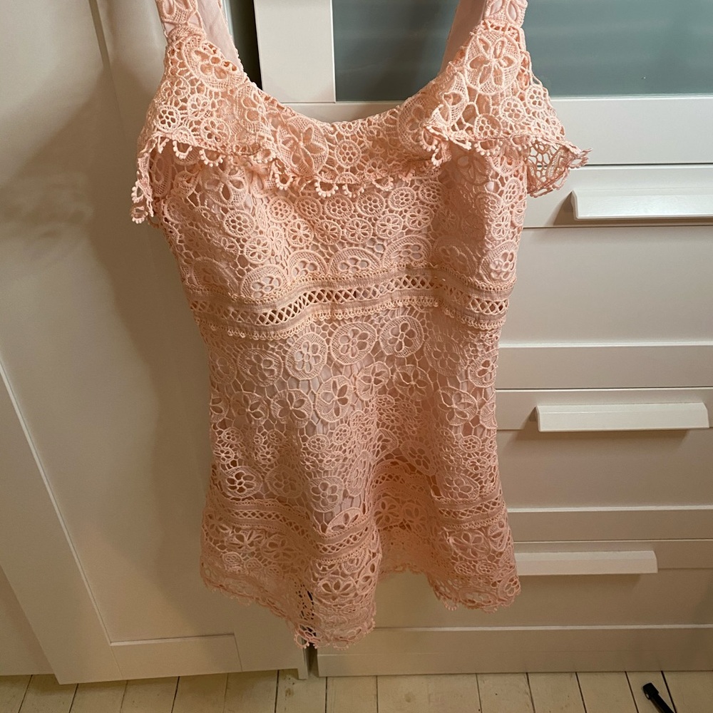 lovers and friends pink lace dress